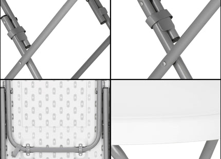 Cateringtafel - Bankettafel -  Opklapbaar - Horeca Kwaliteit - Inklapbaar - Met vergrendeling - Extra Stevig - Wit - Ø 80x75cm