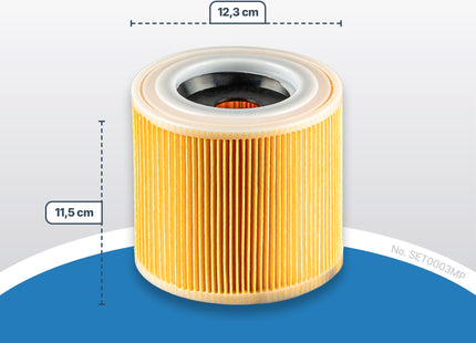 SQOON® Stofzuigerzakken + Filter Servicekit Geschikt voor Kärcher WD2 Plus & WD3 – 10x KFI357 Stofzuigerzakken + 1x Filter KFI 3310