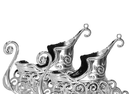 Kerstboomhanger | Slee | Zilver | 2 Stuks | 11.5 cm