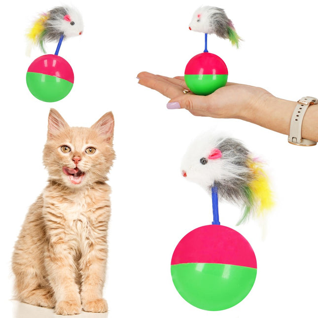 Kattenspeeltjes | Kattenspeelgoed | Bal met Muis | Multicolor