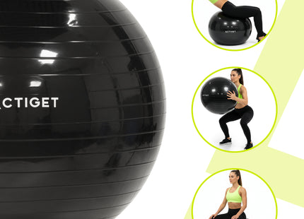 Fitnessballen - Yoga Bal - Pilates - Zwangerschap - Met Pomp - PVC - Zwart - 150 Kg - 85 Cm