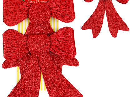 Kerstboomhanger | Strik | 2 Stuks | PVC | Rood