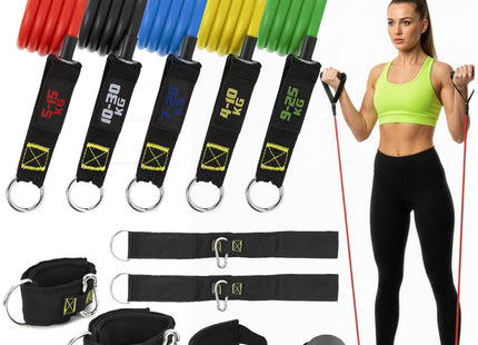 Resistance band | Weerstandsbanden | Weerstands Set | Set van 9 | Fitness elastiek | Meerkleurig