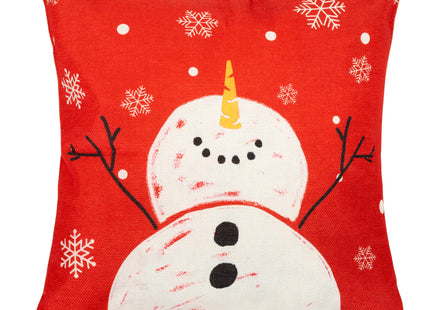 Sierkussenhoes | Kussenhoes | Kussensloop | Woonaccessoires | 40 x 40 cm | 4 Stuks | Kerstpatronen | Rood/Wit