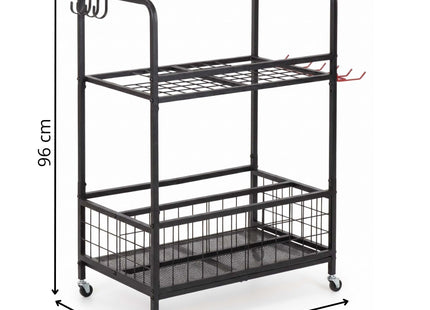 Tuingereedschapswagen - Tuingereedschapshouder -  Op Wielen - 3 Laags - 96 Cm - Staal - 80 Kg