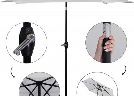Parasol | Parasols | Kantelbaar | Met Ventilatie | Zilver | 250 cm