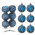 Kerstballen | 6 Stuks | 12 cm | Blauw/Zilver