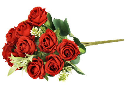 Kunstboeket - Sierboeket - Decoratief - Rozen - Decoratief -Rood - 10 Stuks