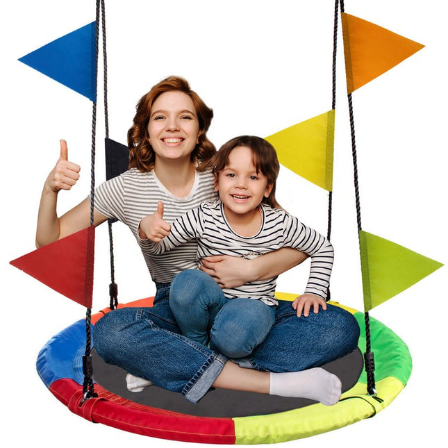 Nestschommel | Schommel Kinderen | Kinderschommel | Maximale Belasting 200 kg | Inclusief Vlaggetjes | Multicolor