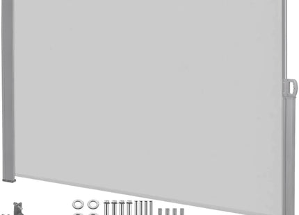 Windscherm - Tuinscherm - Oprolbaar - Waterbestendig - Staal - Aluminium - Lichtgrijs - 350 X 180 CM