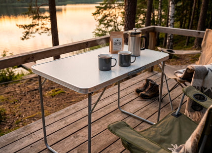 Campingtafel - Vouwtafel - Inklapbaar - Opvouwbaar - 90x60x70 cm - Wit