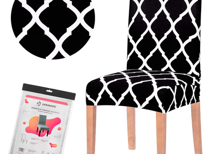 Stoelhoes - Voor Eetkamerstoelen - Met Stretch - Zwart- Wit