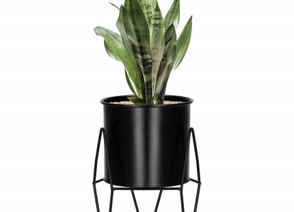 Staande Bloempot | Plantenbakken | Bloempothouder | Metaal Zwart | 19 cm