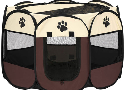 Puppyren | Hondenren | Opvouwbare dierenren | 73 cm | Bruin/Zwart/Beige