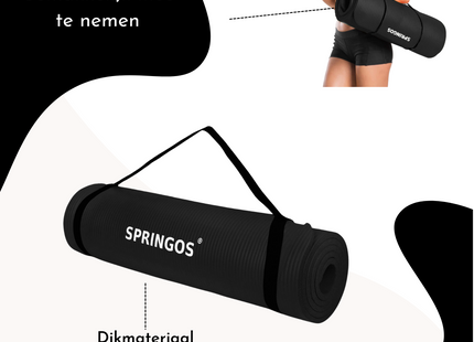 Yoga Mat | Extra Dik (15 mm) | Zwart