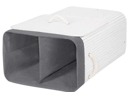 Wasmand | 100L | Bamboe | Wit/Grijs
