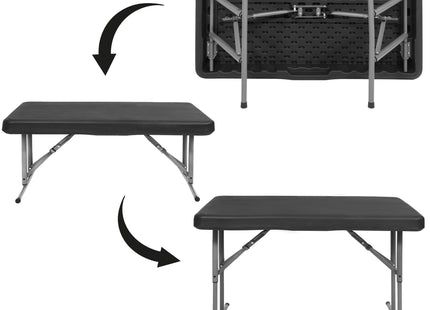 Picknick Tafel Met Bankjes - Campingtafel - Campingset - Biertafel - Horeca -Tafel - Bankjes - Opvouwbaar - Zwart - 105 x 64 x 70 cm