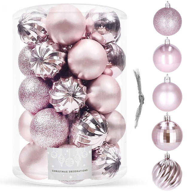 Kerstballen | 20 Stuks | 6 cm | Roze