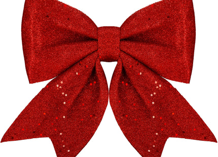 Kersthanger | Kerstversiering | Kerstdecoratie Voor Binnen | Kerststrik | Rood | Glitter | 20 cm | 1 Stuk