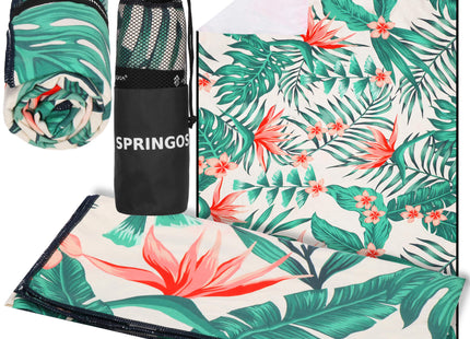 Strandmat | Strandkleed | Strandlaken | Zandvrij | 90 x 180 cm | Bloemen