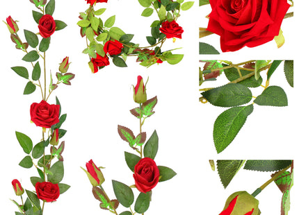 Kunstbloem - Wanddecoratie - Rozen - 180 cm