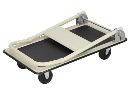 Transportwagen | Plateauwagen | Platformwagen | 72 x 47 x 81 cm | Zwart/Crème