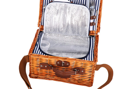 Picknickmand - Servies - Thermisch - Riet - Bruin - 42 x 27 x 20 cm