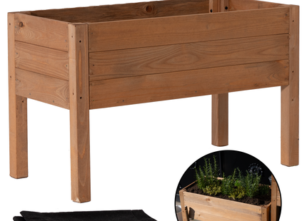 Kweekbak - Plantenbak - Moestuin - Planten - Hout - Geïmpregneerd  - Rechthoekig - Bruin- 80 x 40 x 50 Cm