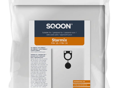 SQOON®  Stofzuigerzakken PRO Geschikt voor Starmix FBV 25 / 35 & Dibo 411231 - 5 Stuks