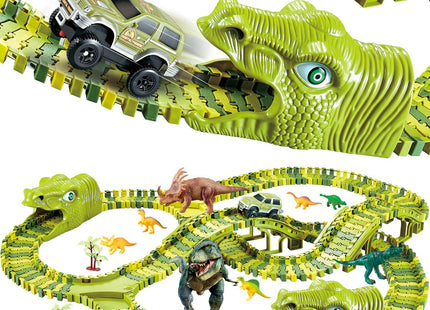 Dino Racebaan | Inclusief Jeep | 240 Delen | Groen