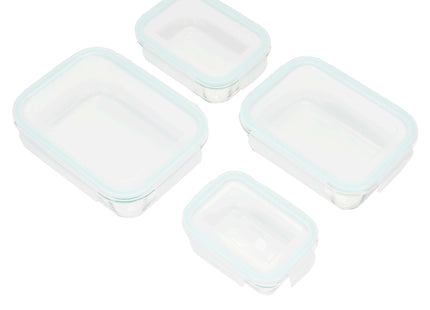 Vershoudbakjes - Vershoudscontainers - Voedselopbergcontainers - 4 stuks - Glas - Transparant