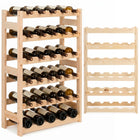 Wijnrek - Wijnrek voor 30 Flessen - Glazenrek - 53 x 25 x 86 Cm - 60 KG - Grenenhout