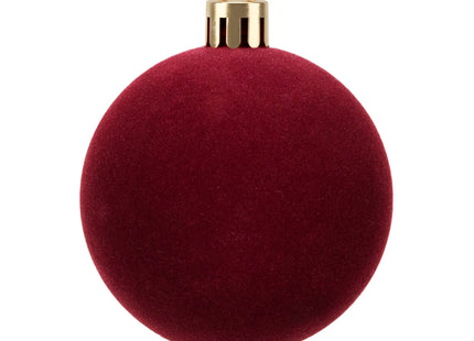 Kerstballen 12 Stuks – Bordeauxrood – Fluwelen Kerstboomversiering – Onbreekbare Kerstballen 5,5 cm – Inclusief Ophangkoorden