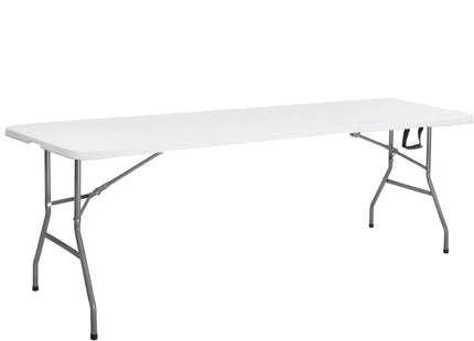 Klaptafel | Vouwtafel | Kampeertafel | Inklapbaar | Draagbaar | 240 x 75 cm | Wit