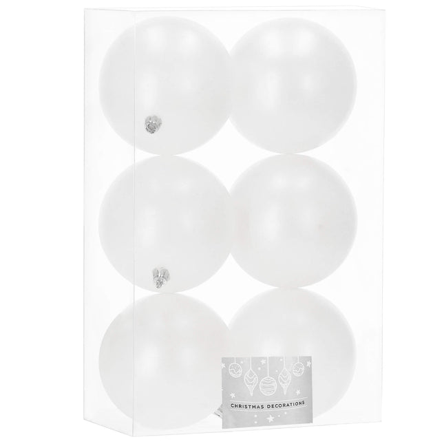 Kerstballen | 6 Stuks | Parelwit