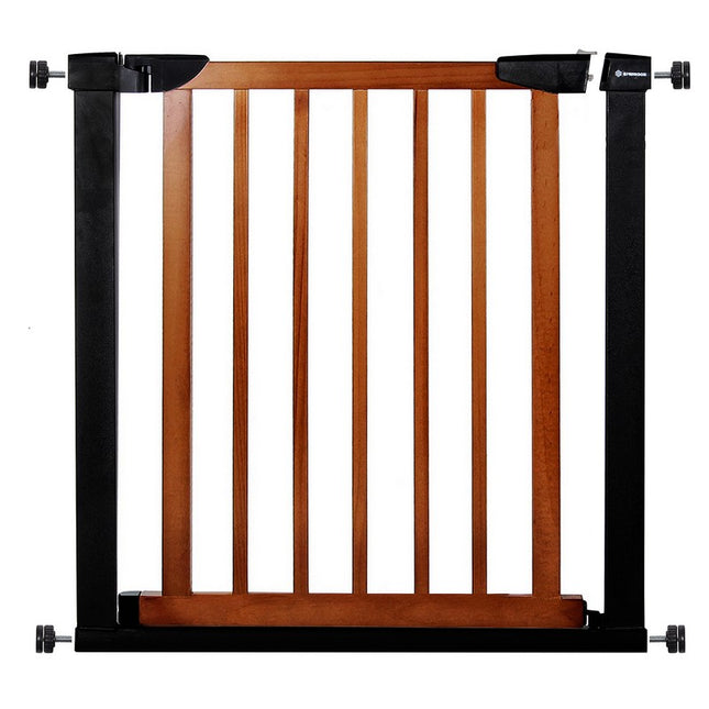 Traphekje | 76 - 82 cm | Traphek | Veiligheidshekje | Metaal | Hout | Zwart/Bruin