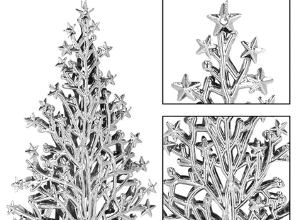 Kersthanger | Zilvere Kerstbomen | 16 cm | 2 Stuks