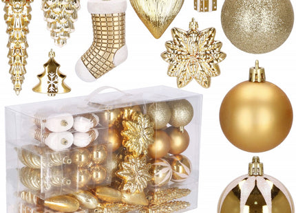 Kerstballen | 72 Stuks | Goud/Wit