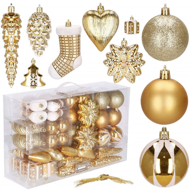 Kerstballen | 72 Stuks | Goud/Wit