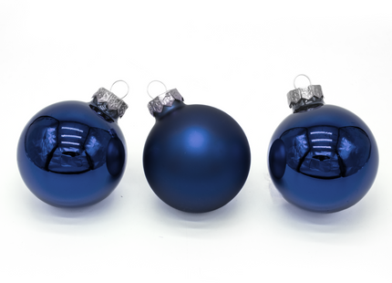 Kerstballen Glas | 30 Stuks | Mix | Glas | Mat | Glans | Donkerblauw