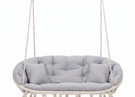 Hangstoel | Binnen & Buiten | Met 2 Kussens | Belastbaar tot 300 kg | 130 x 66 cm | Crème