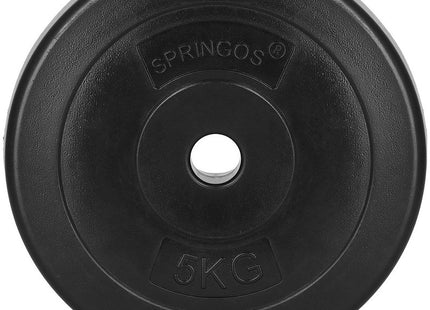 Halterschijven | 2 x 10 kg | 2 x 5 kg | Kunststof | Zwart