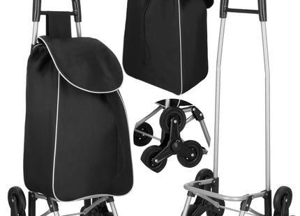 Boodschappentrolley - Met Zes Wielen - Grijs - Zwart - 30 L - 18 KG - 95 x 54 CM