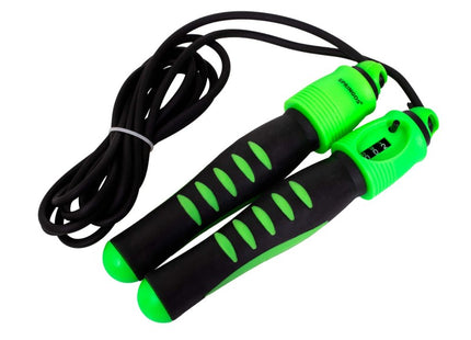Springtouw | Sport Springtouw | Fitness Springtouw | Verstelbaar | Stappenteller | Groen 275 cm