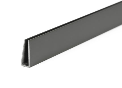 Afdekprofiel - U Vorm - Kunststof - 100 Cm - PVC - Afdekking - Terras - Schutting - Donkergrijs