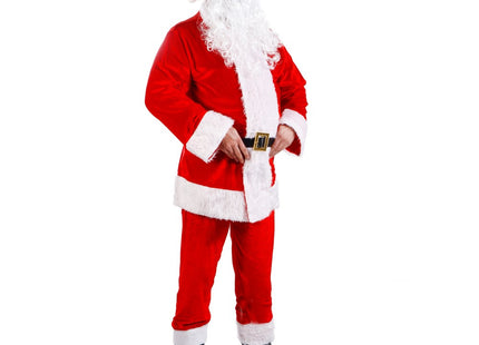 Kerstman Kostuum | Kerstman Pak | Verkleedkleding | 9-Delig | Rood/Wit