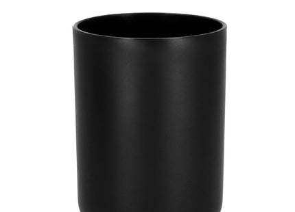 Badkamerset | Prullenbak | Zeepbakje | Toiletborstel | Zeepdispenser | Set van 6 | Zwart/Naturel