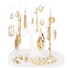 Sieradenrek - Sieradenhouder - Sieradenstandaard - Juwelenhouder - Boom - Hert - Wit - 25x23x15cm
