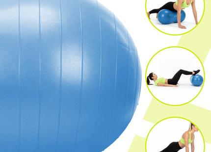 Fitnessballen - Peanut Bal - Yoga Bal - Pilates - Zwangerschap - Met Pomp - PVC - Blauw - 150 Kg - 22 Cm