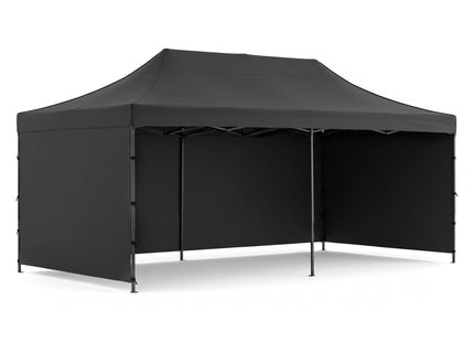 Partytent - 600x300x310xcm - Hoogte Verstelbaar - PVC - Polyester - Harmonica- Frame - Zwart